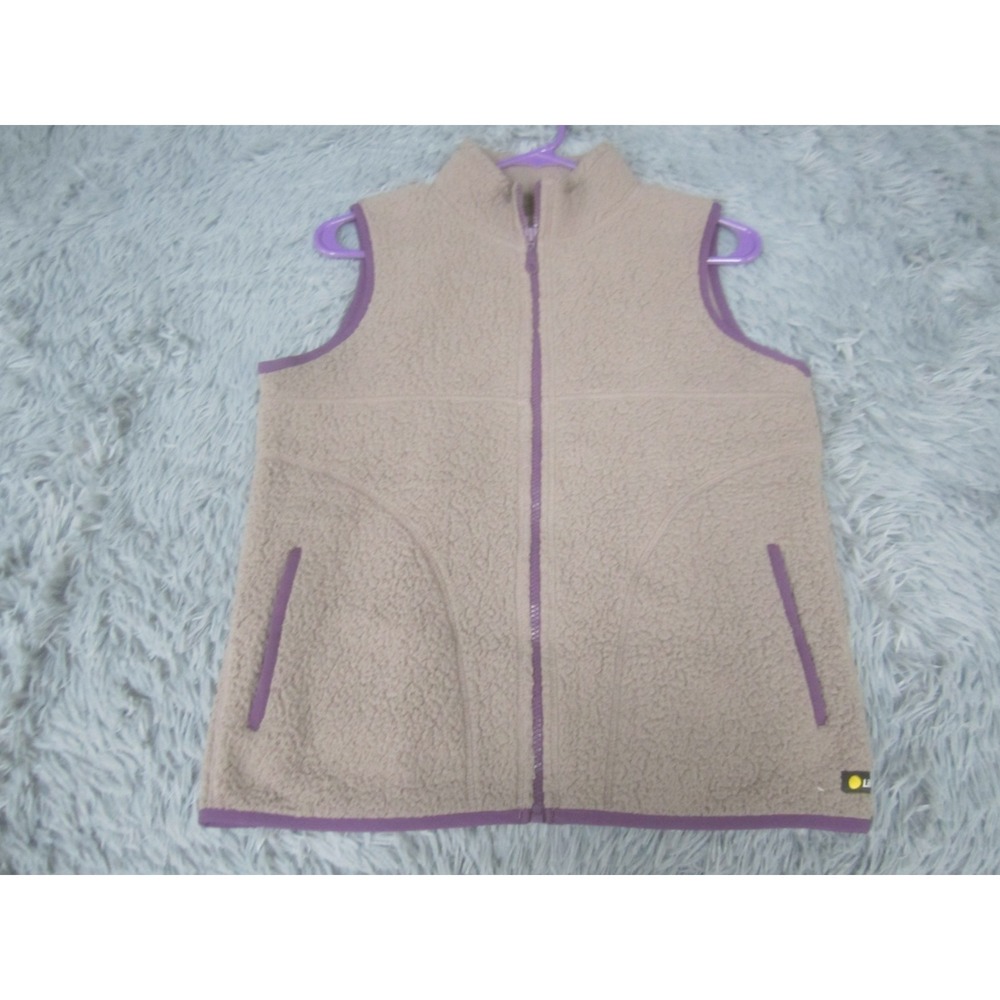 Life Is Good Vest Jacket Womens XS Brown Purple Trim‎ Full Zip Up Outdoors